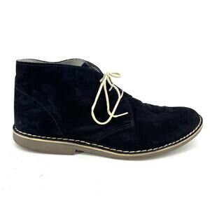 Florsheim Men's 11 Blue Dark Navy Suede Desert Boots Crepe Sole Made‎ in Italy